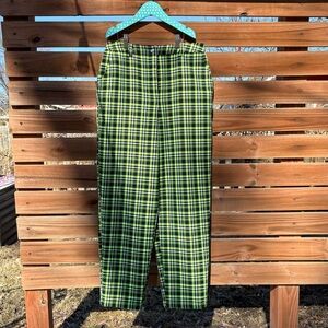 Collusion Green and Black Plaid Pants